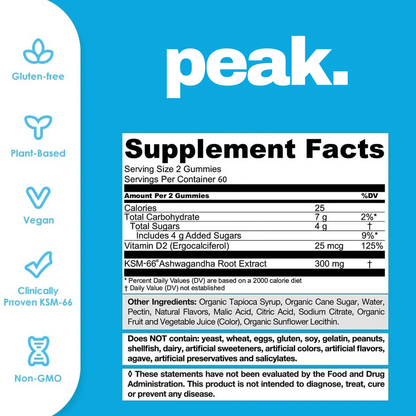 Peak® - Ashwagandha Gummies (60 Gummies)